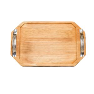 سینی چوبی مستطیل دسته فلزی کد 1024