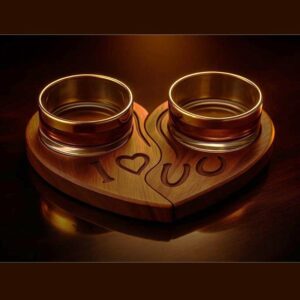 اردورخوری دو تایی زیره چوبی لورنزا مدل قلبی