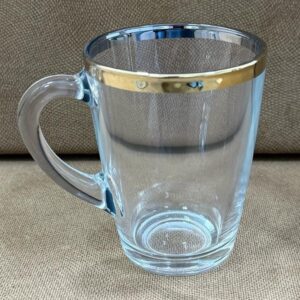 لیوان دسته دار لب طلا مدل دسنی اصفهان بسته 6 عددی