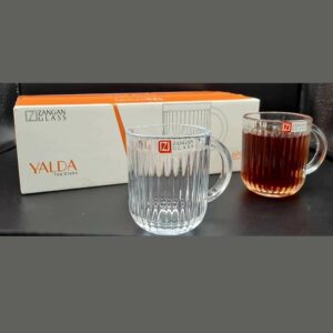 نیم لیوان شیشه ایی دسته دار زنگان کد 1146