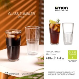 لیوان بلند 2 عددی شیاردار لیمون کد 2482