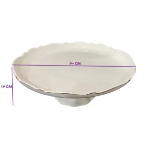 شیرینی خوری پایه دار چینی لمون مدل موج کد 309