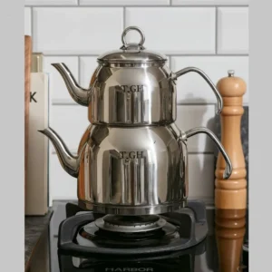 کتری قوری استیل 3 لیتر کف چدن قیطاسی کد 30720