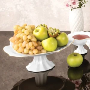 شیرینی خوری پایه دار چینی لمون مدل رز کد 201