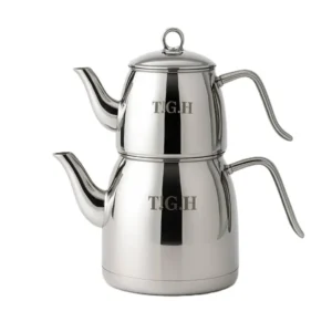 کتری قوری استیل 2.5 لیتر کف چدن قیطاسی کد 30420