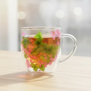 لیوان دوجداره مدل گلدار