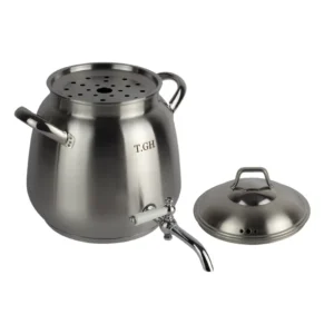 کتری استیل 5.5 لیتر کف چدن قیطاسی مدل پاسارگاد کد 6006