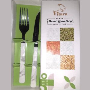 کارد و چنگال استیل 12 پارچه ویتارا مدل شطرنجی