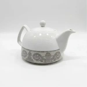 قوری چینی سفید طرحدار