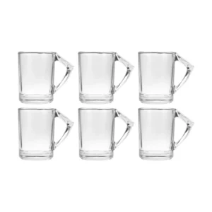 لیوان شیشه ای دسته دار مدل نیلوفر کد 440