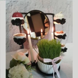 استند هفت سین آینه دار به همراه پیاله