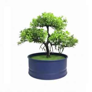 گل مصنوعی با گلدان فلزی رنگبندی