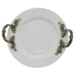 دیس گرد پایه دار دسته پیوتر طلایی سایز 26 کد 150